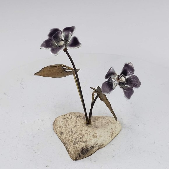 Bovano Metal Flower Enamel Copper Rock Cheshire Connecticut Purple - Picture 3 of 9